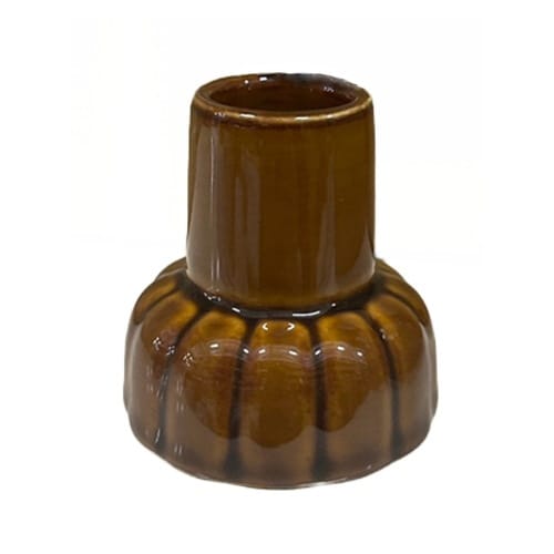 野線香立て 陶器 茶 底なし 仏具