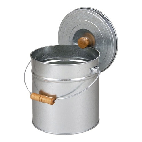 米びつ 6kg 丸型 トタン 袋のまま トタン花柄