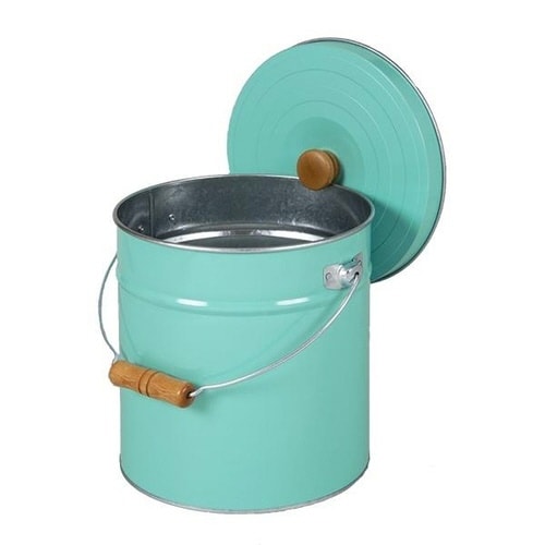 米びつ 6kg 丸型 トタン 袋のまま ターコイズ