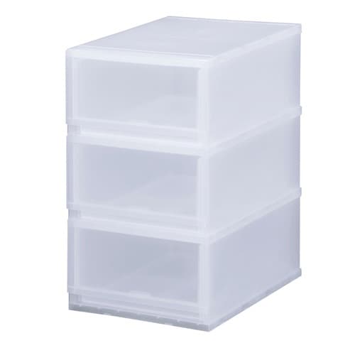 収納ケース プラスト 半透明タイプ 3段