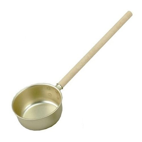 ひしゃく 13cm アルミ 水柄杓 木柄