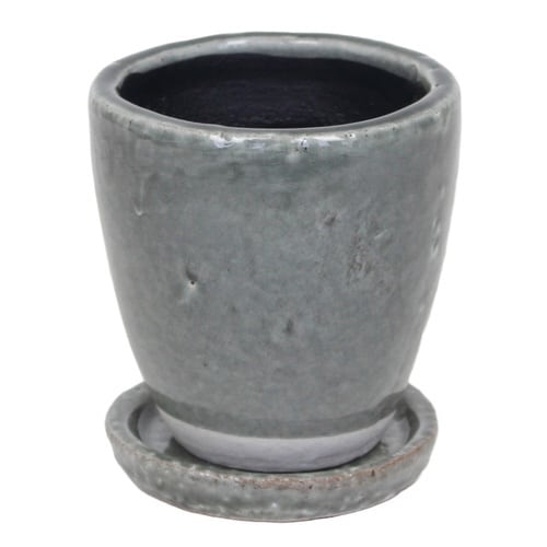 植木鉢 キュリオポットS 4号 グレー