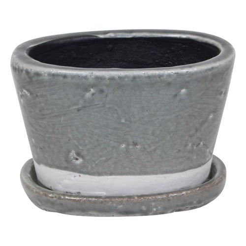 プランター キュリオオーバルポット グレー