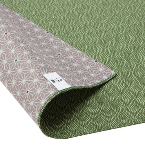 風呂敷 さざら織両面ふろしき 二巾 緑×フジ