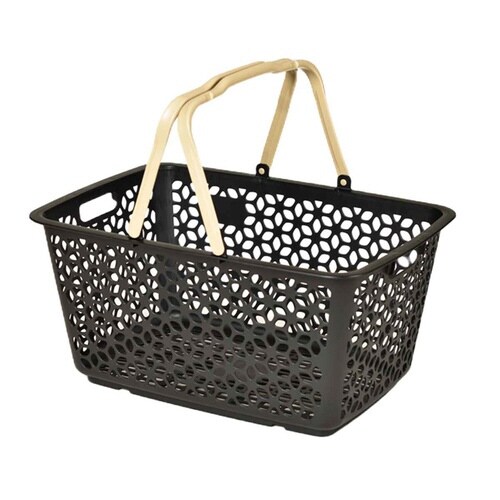 買い物かご ハンドル積み重ねバスケット ブラック
