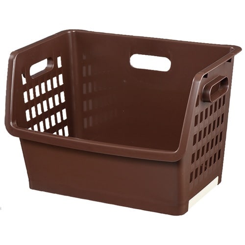 バスケット 収納ケース 積み重ね ブラウン