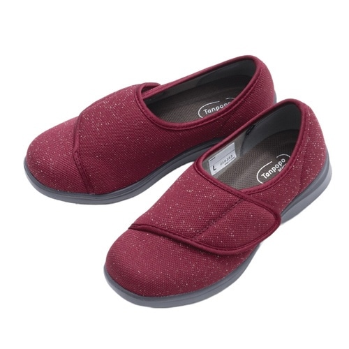 介護シューズ かるっふわっウォークラメ ワインM