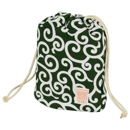 「包」巾着ポーチ 唐草模様