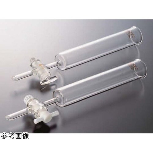 平底クロマトグラフ管 PTFEコック付