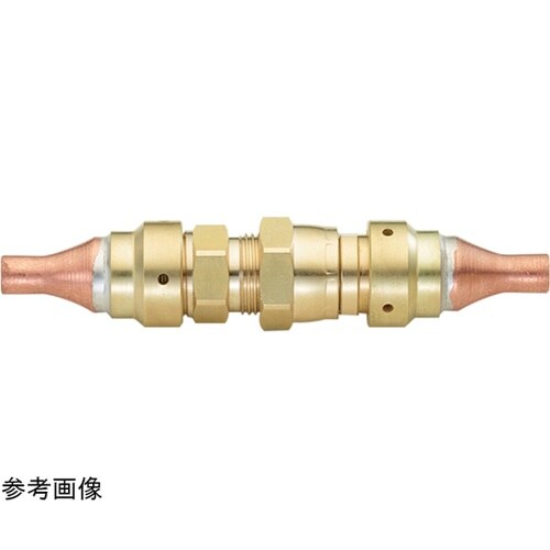 バルブ付銅管接手3/8(中間接続ロー付)