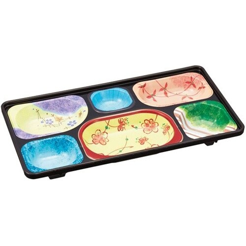 旬彩副食容器(6ツ仕切)本体(クロ)蓋(