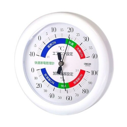 快適家電管理 温湿度計 日本製 ホワイト