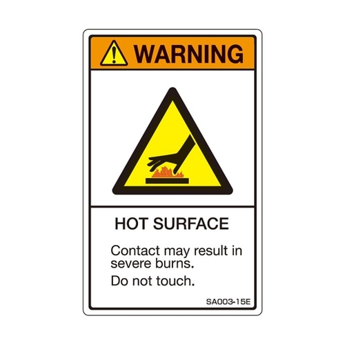 ISO規格準拠ラベル HOT SURFA