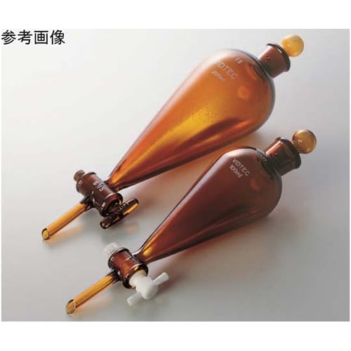 円錐形分液ロート 肉厚タイプ 茶 500
