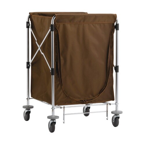 リネン回収ワゴン ファスナー付 ブラウン