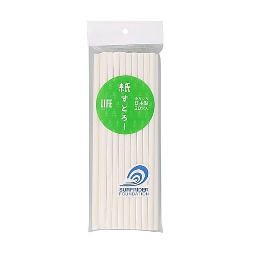 ライフ紙ストロー 白 1ケース(20本×
