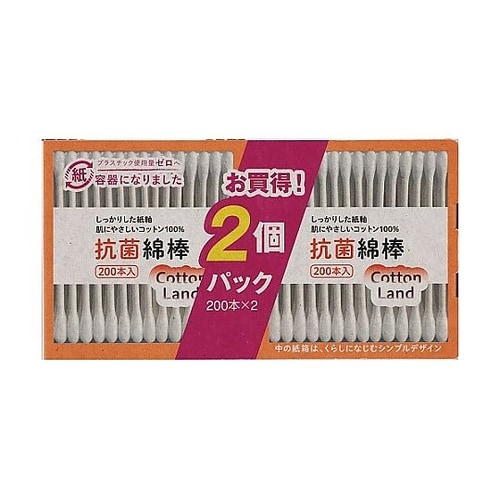 コットンランド抗菌綿棒 紙箱入 1ケース