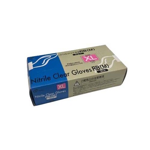 ニトリルクリア手袋 RB(M)ブルー X