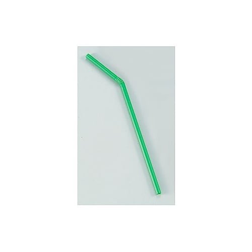 カラーストロー(500本入)緑 フレック