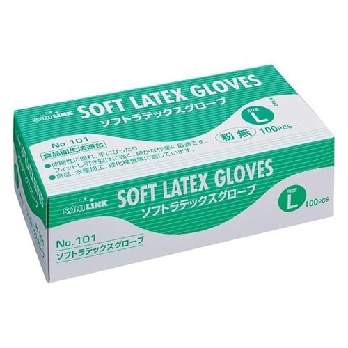 サニリンク ラテックス手袋 粉無 L 1