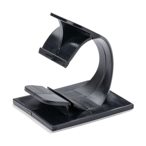 コードクリップ 粘着テープ付き 黒 (1