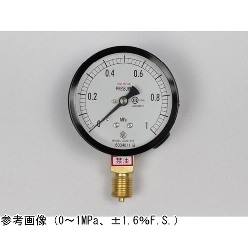 普通形圧力計(Φ75) 禁油 立形A枠