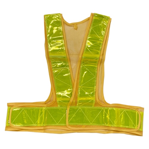 反射安全ベスト ショート丈 イエロー×イ