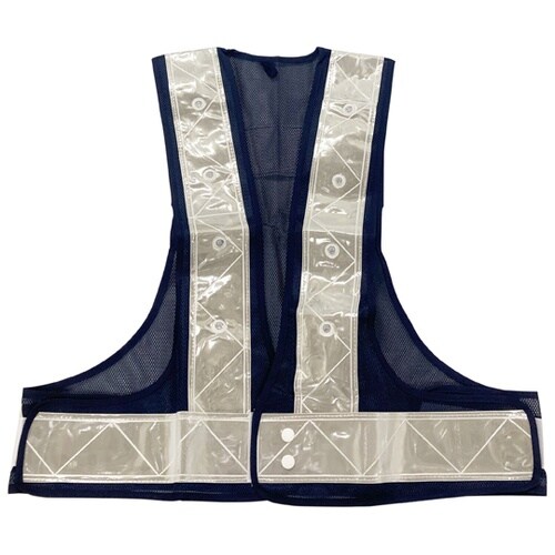 反射安全ベスト LEDライト ネイビー×