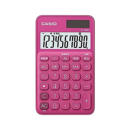 10桁 手帳型計算機(ビビットピンク)