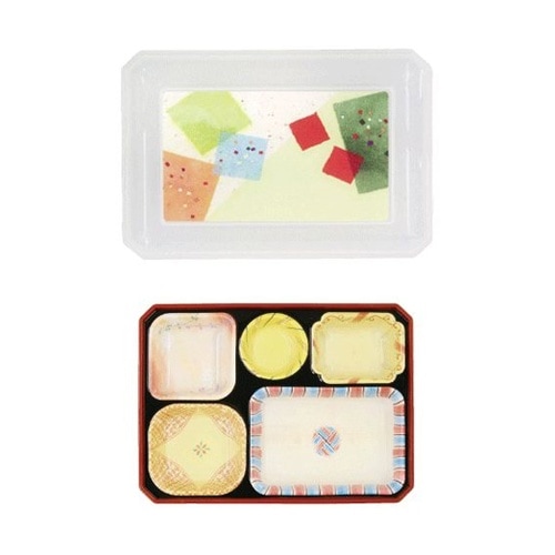 旬彩副食容器 小 本体(B柄マロン)蓋(