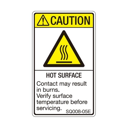 ISO規格準拠ラベル HOT SURFA