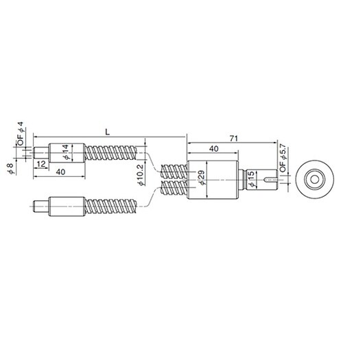 出射端側8φ金具ライトガイド(2分岐)