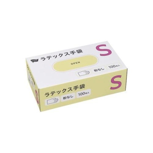 ラテックス手袋 粉無 Sサイズ 100枚