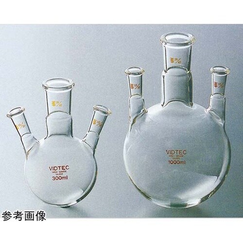 透明摺合三ツ口フラスコ 3L 中34/4