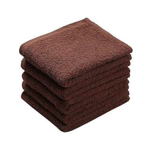 ダークカラーフェイスタオル ブラウン 1