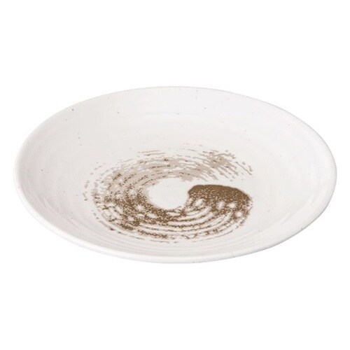 丸皿 中 渦刷毛目(うずはけめ)錆(さび