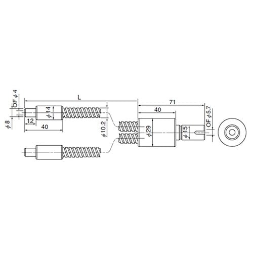 出射端側8φ金具ライトガイド(2分岐)