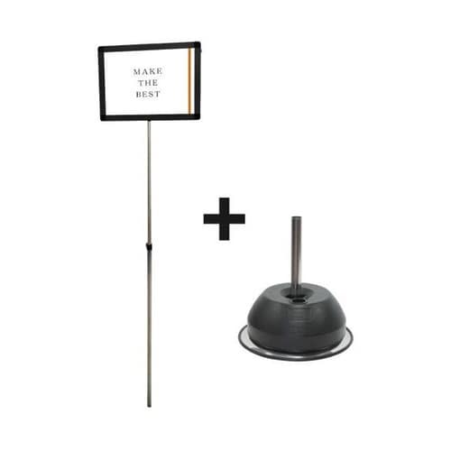 ブラックプラカードポールA A4横ベース