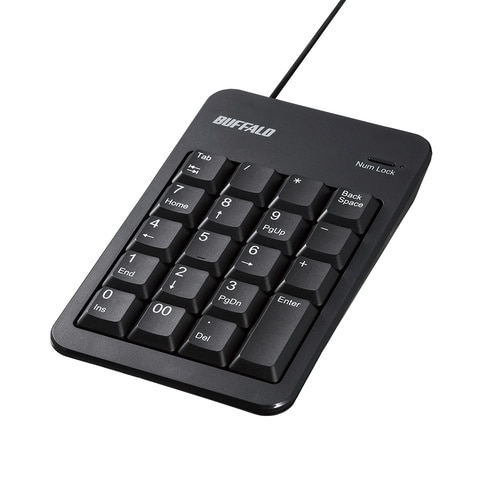 有線テンキーボード Tabキー付き ブラ