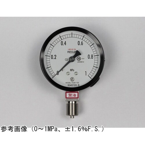 普通形圧力計(Φ75) 禁油 立形A枠