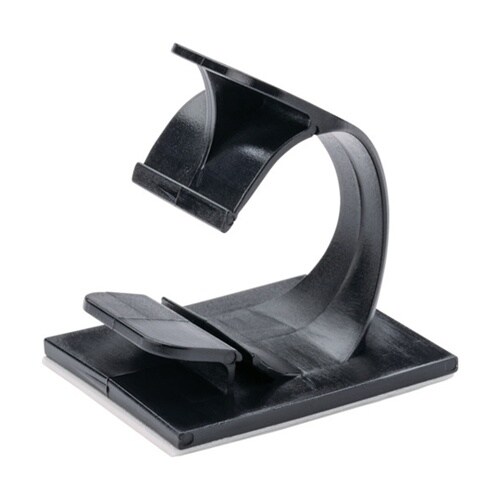 コードクリップ 粘着テープ付き 黒 (1