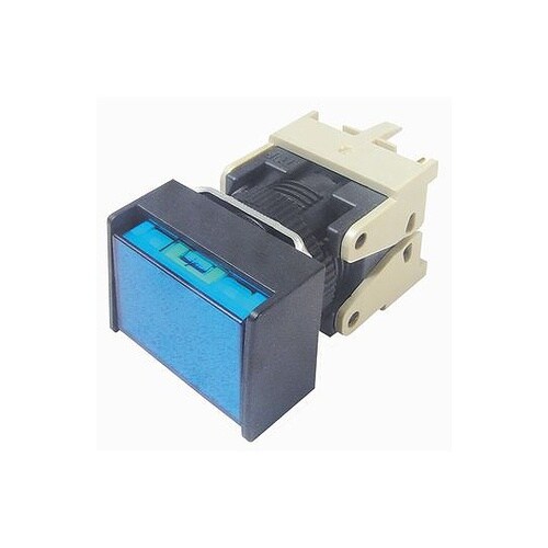 長方形押しボタンスイッチ 青 A16JA