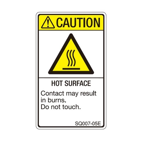 ISO規格準拠ラベル HOT SURFA