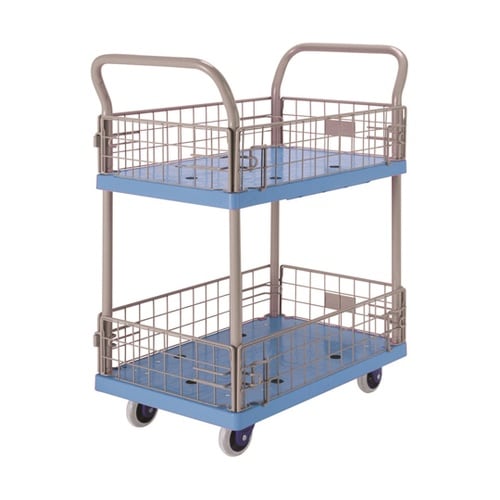 小型樹脂台車 (両ハンドル2段)立ち上が