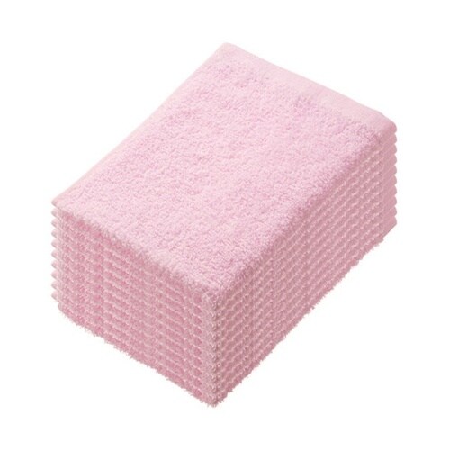少し厚手のおしぼりタオル ピンク 10枚