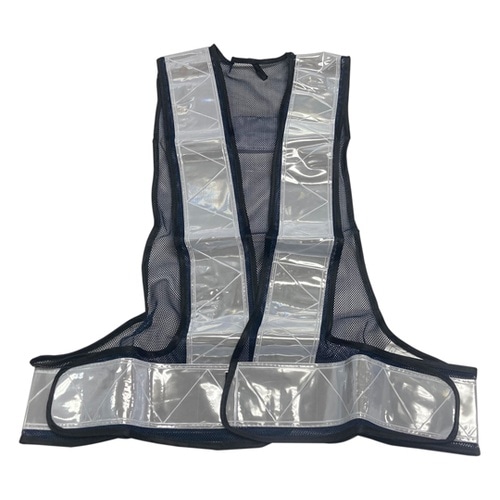 反射安全ベスト ネイビー×シルバー XL