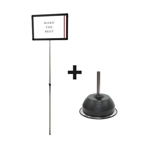 ブラックプラカードポールA A3横ベース