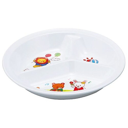 メラミン子供食器 みんなともだち。3ッ切