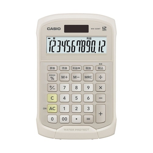 カシオ 防水・防塵電卓 ミニジャストタイ
