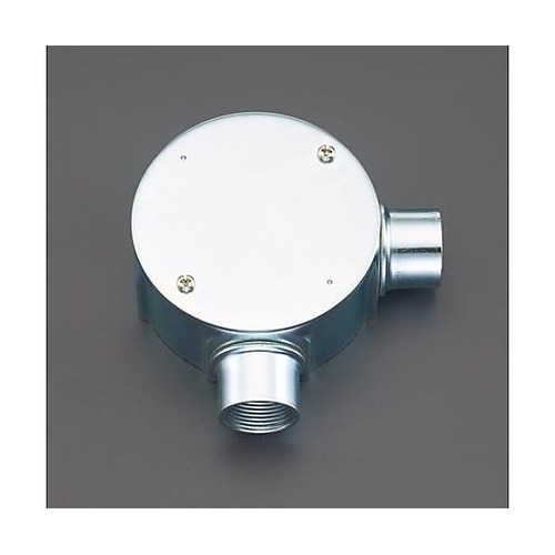 C19 丸形露出ボックス(直角2方出/薄